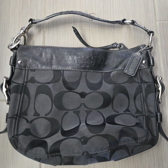 Coach Handbags - Coach Black Signature Shoulder Bag
